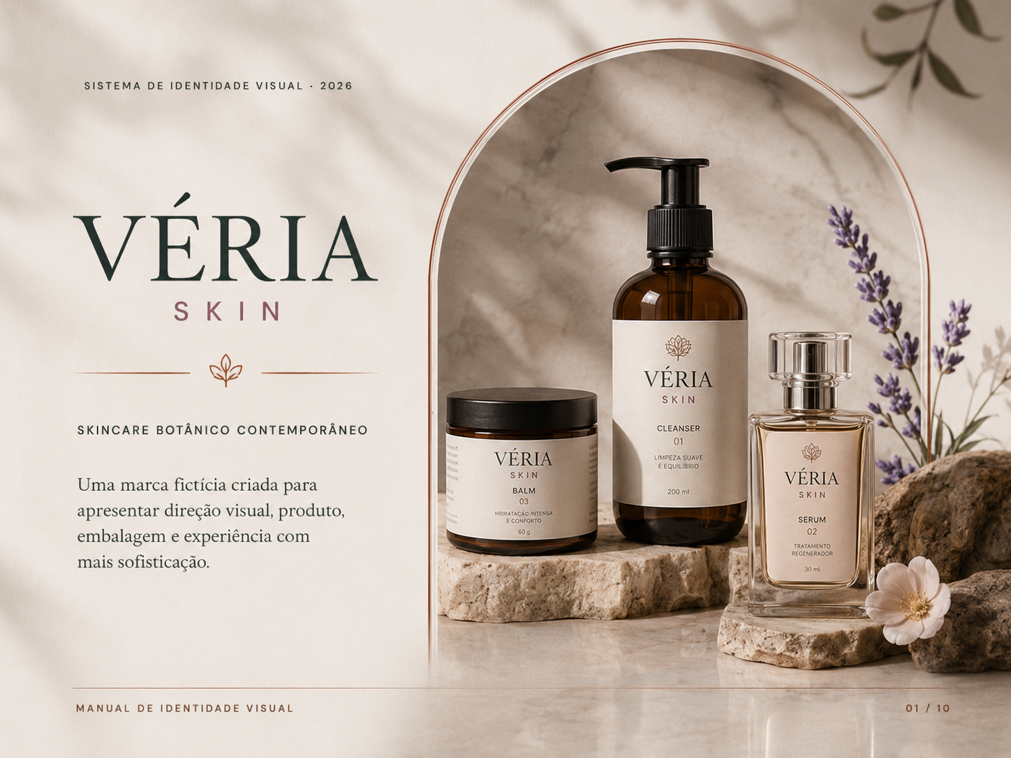 Capa da identidade VÉRIA para cosméticos